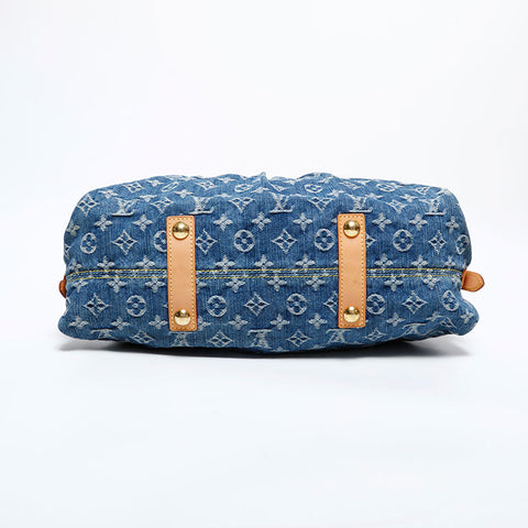 極美品 ルイ・ヴィトン LOUIS VUITTON 2007年製 モノグラムデニム ネオカヴィ MM ハンドバッグ ネイビー WS22238