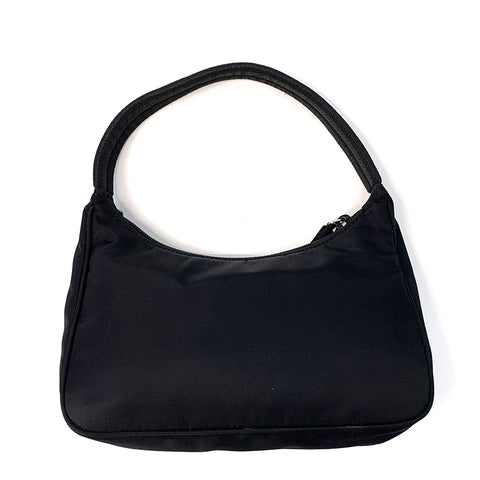 Prada Hobo Nylon Triangle徽标标签肩袋尼龙黑色WS2223