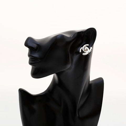 CHANEL 96P Turn Lock Earring Silver WS22244