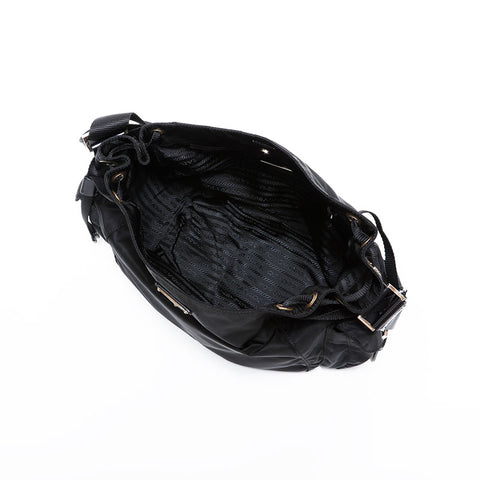 PRADA Nylon drawstring purse Shoulder Bag black WS22248