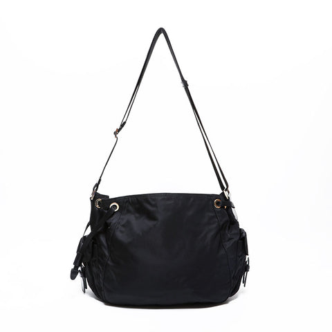PRADA Nylon drawstring purse Shoulder Bag black WS22248