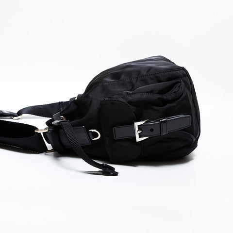 PRADA Nylon drawstring purse Shoulder Bag black WS22248