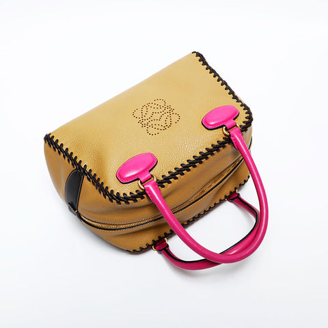 ロエベ LOEWE アマソナ26 レザー アナグラム ハンドバッグ ブラウン WS22249