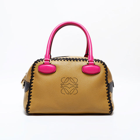 ロエベ LOEWE アマソナ26 レザー アナグラム ハンドバッグ ブラウン WS22249