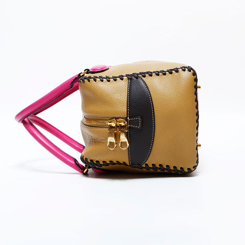 ロエベ LOEWE アマソナ26 レザー アナグラム ハンドバッグ ブラウン WS22249
