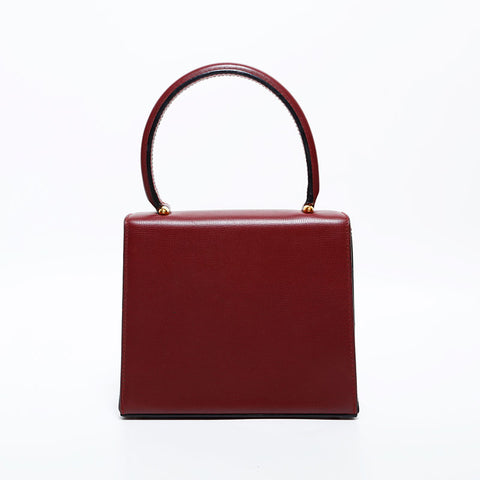 極美品 カルティエ CARTIER ミニ レザー マストドゥ ハンドバッグ レッド WS22250