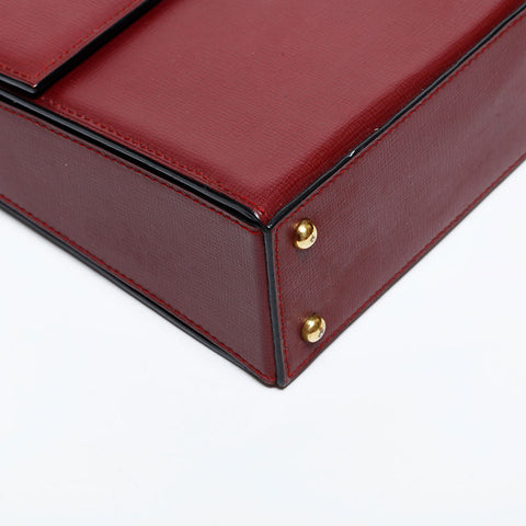 極美品 カルティエ CARTIER ミニ レザー マストドゥ ハンドバッグ レッド WS22250