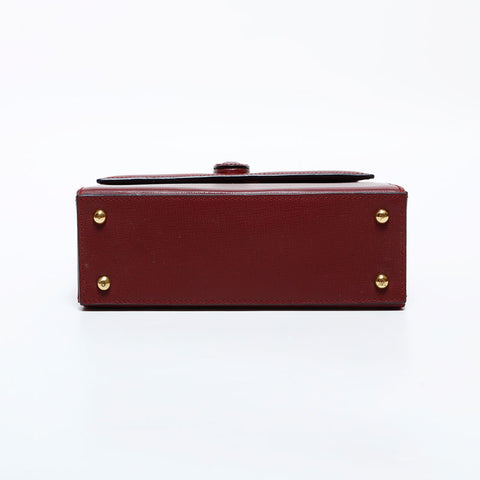 極美品 カルティエ CARTIER ミニ レザー マストドゥ ハンドバッグ レッド WS22250