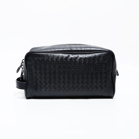 極美品 ボッテガヴェネタ BOTTEGAVENETA イントレチャート オーガナイザー ハンドバッグ クラッチバッグ ブラック WS22252