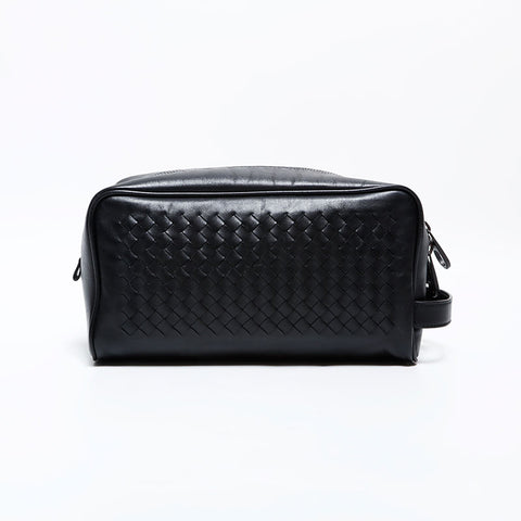 極美品 ボッテガヴェネタ BOTTEGAVENETA イントレチャート オーガナイザー ハンドバッグ クラッチバッグ ブラック WS22252