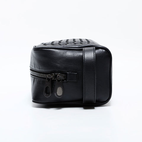 極美品 ボッテガヴェネタ BOTTEGAVENETA イントレチャート オーガナイザー ハンドバッグ クラッチバッグ ブラック WS22252