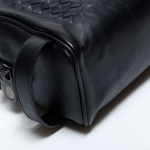 極美品 ボッテガヴェネタ BOTTEGAVENETA イントレチャート オーガナイザー ハンドバッグ クラッチバッグ ブラック WS22252