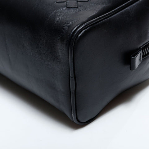 極美品 ボッテガヴェネタ BOTTEGAVENETA イントレチャート オーガナイザー ハンドバッグ クラッチバッグ ブラック WS22252