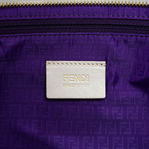 フェンディ FENDI ズッキーノ PVC ショルダーバッグ ホワイト WS22253