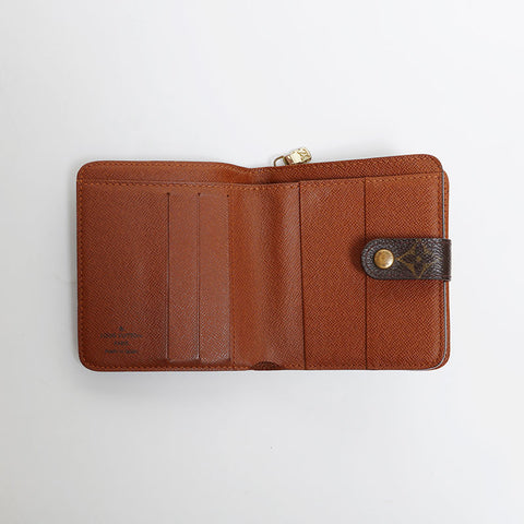 ルイ・ヴィトン LOUIS VUITTON モノグラム コンパクトジップ 2004年製 二つ折り財布 ブラウン WS22257