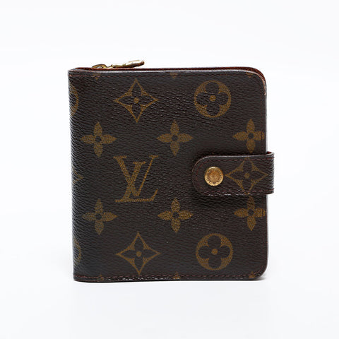 ルイ・ヴィトン LOUIS VUITTON モノグラム コンパクトジップ 2004年製 二つ折り財布 ブラウン WS22257