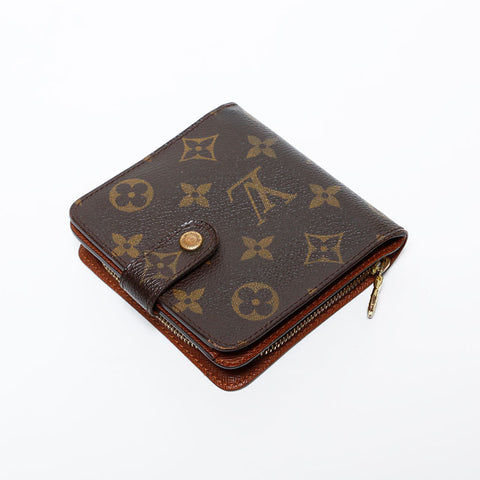 ルイ・ヴィトン LOUIS VUITTON モノグラム コンパクトジップ 2004年製 二つ折り財布 ブラウン WS22257