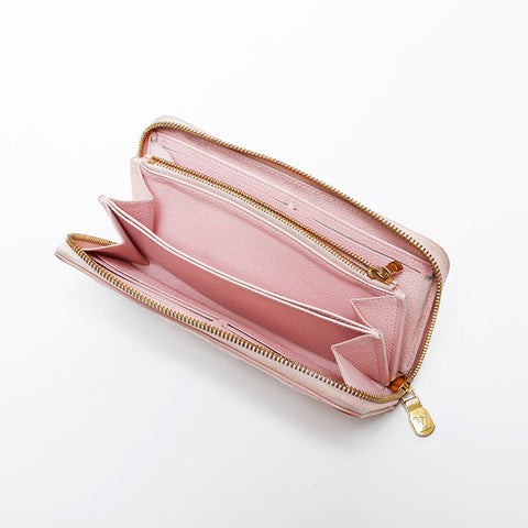 ルイ・ヴィトン LOUIS VUITTON ジッピー・ウォレット モノグラムアンプラント レザー 長財布 ピンク WS22258
