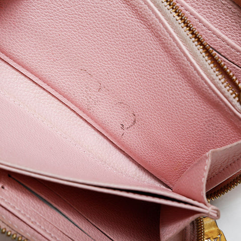 ルイ・ヴィトン LOUIS VUITTON ジッピー・ウォレット モノグラムアンプラント レザー 長財布 ピンク WS22258
