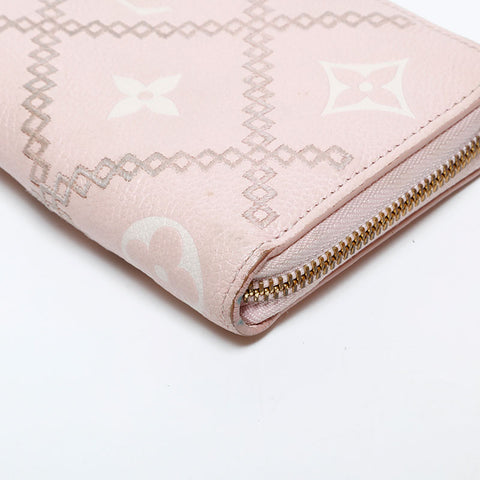 ルイ・ヴィトン LOUIS VUITTON ジッピー・ウォレット モノグラムアンプラント レザー 長財布 ピンク WS22258