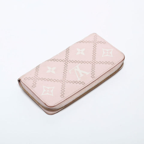 ルイ・ヴィトン LOUIS VUITTON ジッピー・ウォレット モノグラムアンプラント レザー 長財布 ピンク WS22258