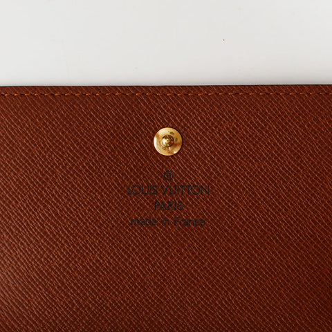 ルイ・ヴィトン LOUIS VUITTON モノグラム 2002年製 ポルトモネ・ビエ・カルトクレディ 三つ折り財布 ブラウン WS22260
