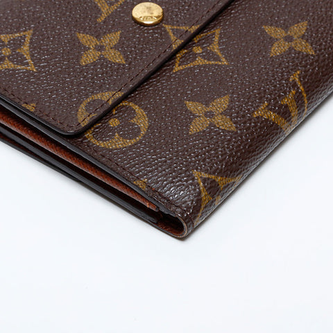 ルイ・ヴィトン LOUIS VUITTON モノグラム 2002年製 ポルトモネ・ビエ・カルトクレディ 三つ折り財布 ブラウン WS22260