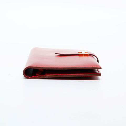 エルメス HERMES ベアン レザー 長財布 レッド WS22261