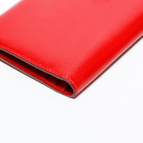 エルメス HERMES ベアン レザー 長財布 レッド WS22261