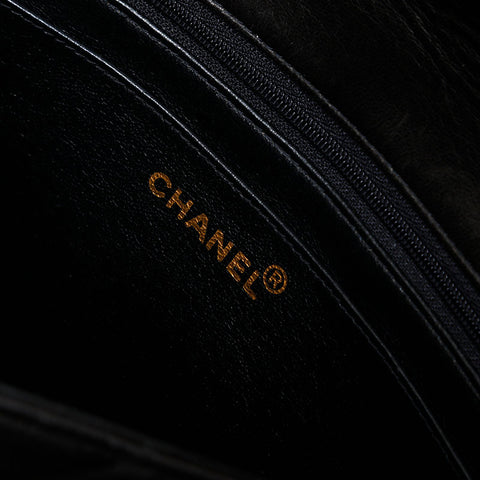 CHANEL No. 3 1994-1996 Lambskin Matelasse Flap Shoulder Bag black WS22268