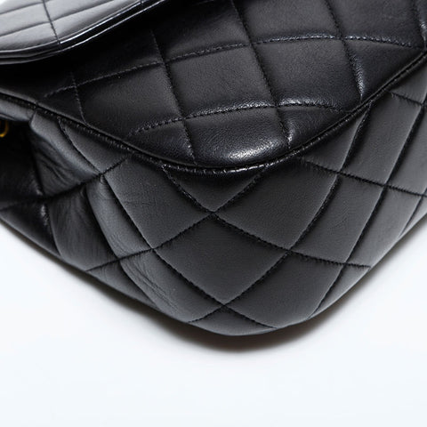 CHANEL No. 3 1994-1996 Lambskin Matelasse Flap Shoulder Bag black WS22268