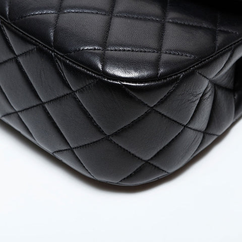 CHANEL No. 3 1994-1996 Lambskin Matelasse Flap Shoulder Bag black WS22268