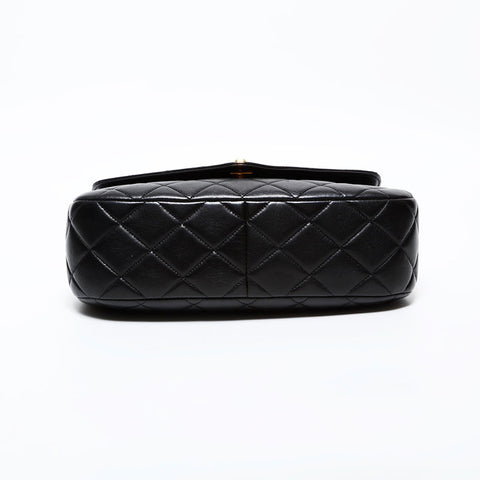 CHANEL No. 3 1994-1996 Lambskin Matelasse Flap Shoulder Bag black WS22268