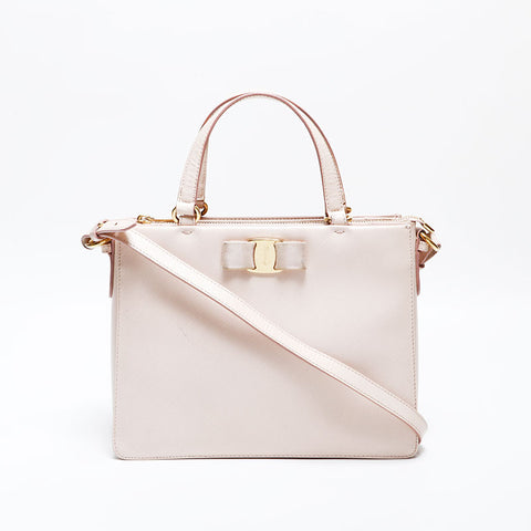 Salvatore Ferragamo Vara 2way Leather Shoulder Bag pink WS22269