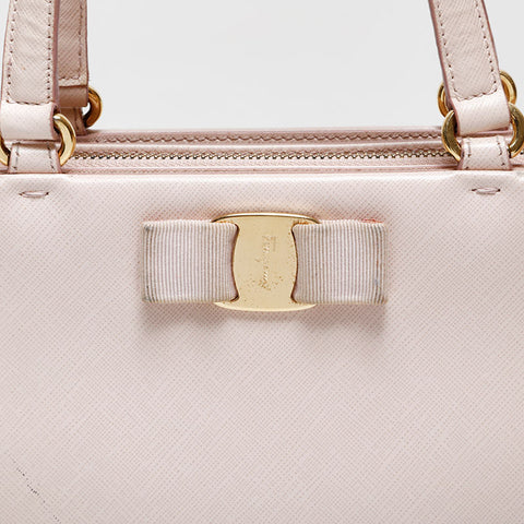 Salvatore Ferragamo Vara 2way Leder Umhängetasche rosa WS22269