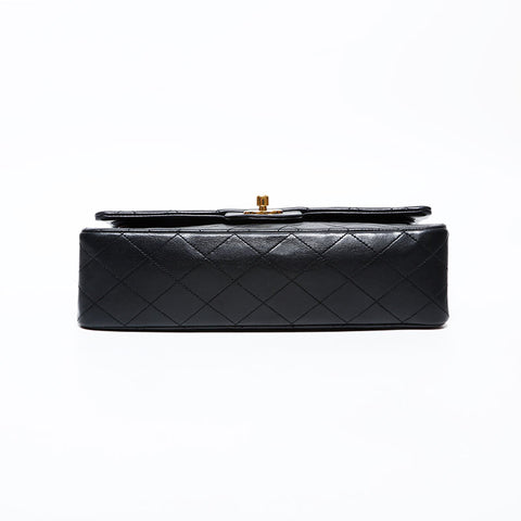 CHANEL Lambskin Matelasse 9.8" Double Flap Chain Bag, No. 1, 1989-1991 Shoulder Bag black WS22270