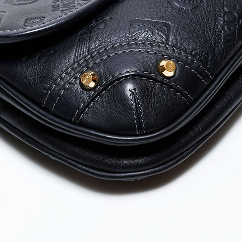 LOEWE logo leather Shoulder Bag black WS22272