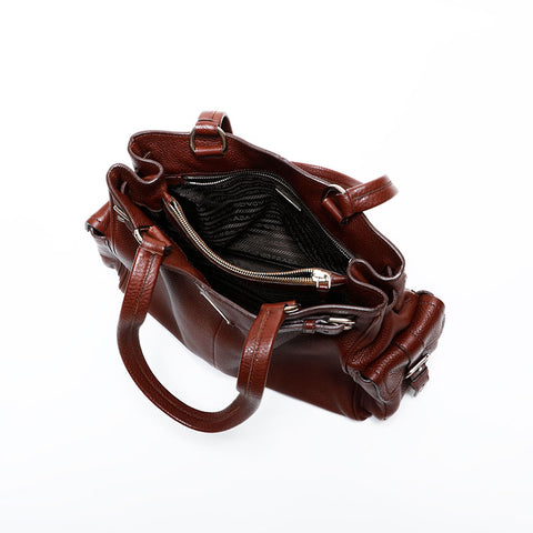 PRADA leather Shoulder Bag Brown WS22275