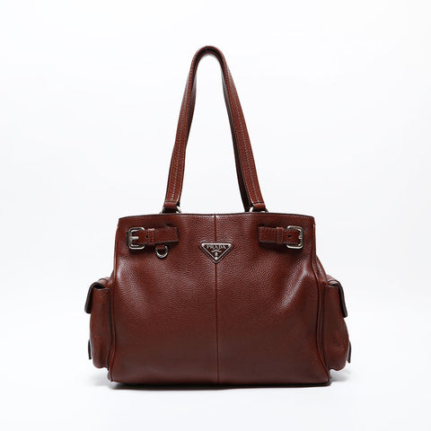 PRADA leather Shoulder Bag Brown WS22275