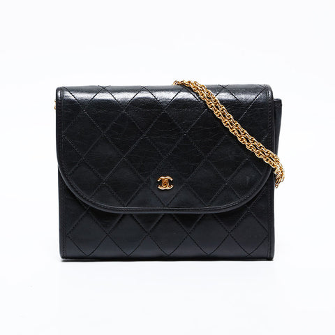 CHANEL Mini Matelasse Single Flap Shoulder Bag black WS22281