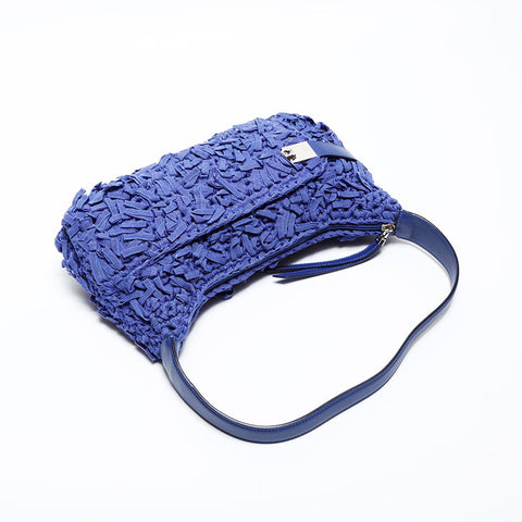 Salvatore Ferragamo Gancini Braided Hobo Shoulder Bag purple WS22283