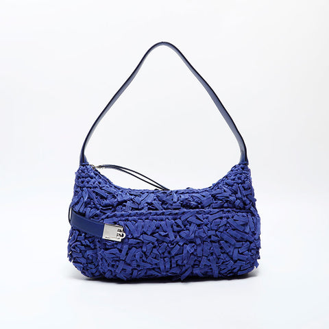Salvatore Ferragamo Gancini Braided Hobo Shoulder Bag purple WS22283