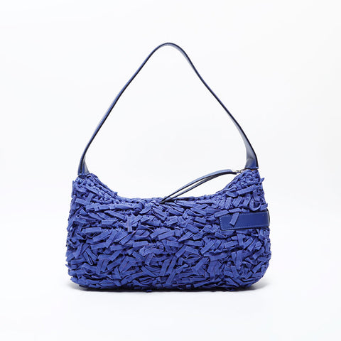 Salvatore Ferragamo Gancini Braided Hobo Shoulder Bag purple WS22283