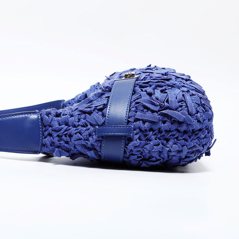 Salvatore Ferragamo Gancini Braided Hobo Shoulder Bag purple WS22283