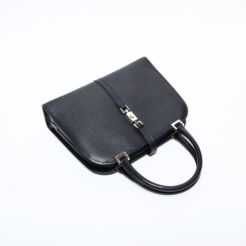 GUCCI Jackie Leather Handbag black WS22285