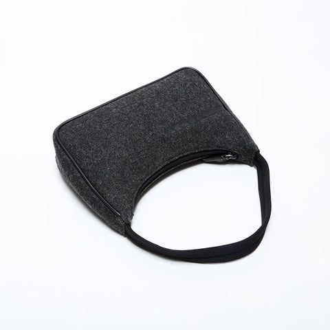 PRADA Wool Sport Hobo Handbag gray WS22286