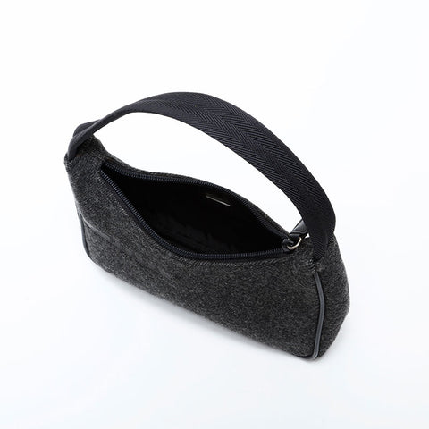 PRADA Wool Sport Hobo Handbag gray WS22286