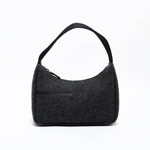 PRADA Wool Sport Hobo Handbag gray WS22286