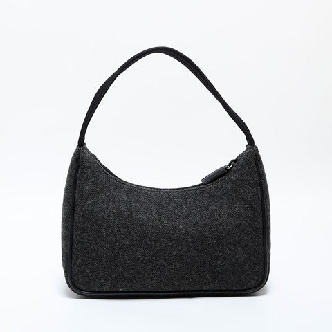 PRADA Wool Sport Hobo Handbag gray WS22286