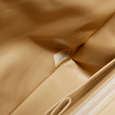 CHANEL No. 1 1986-1988 Lambskin Matelasse Full Flap 9.1" Shoulder Bag beige WS22290